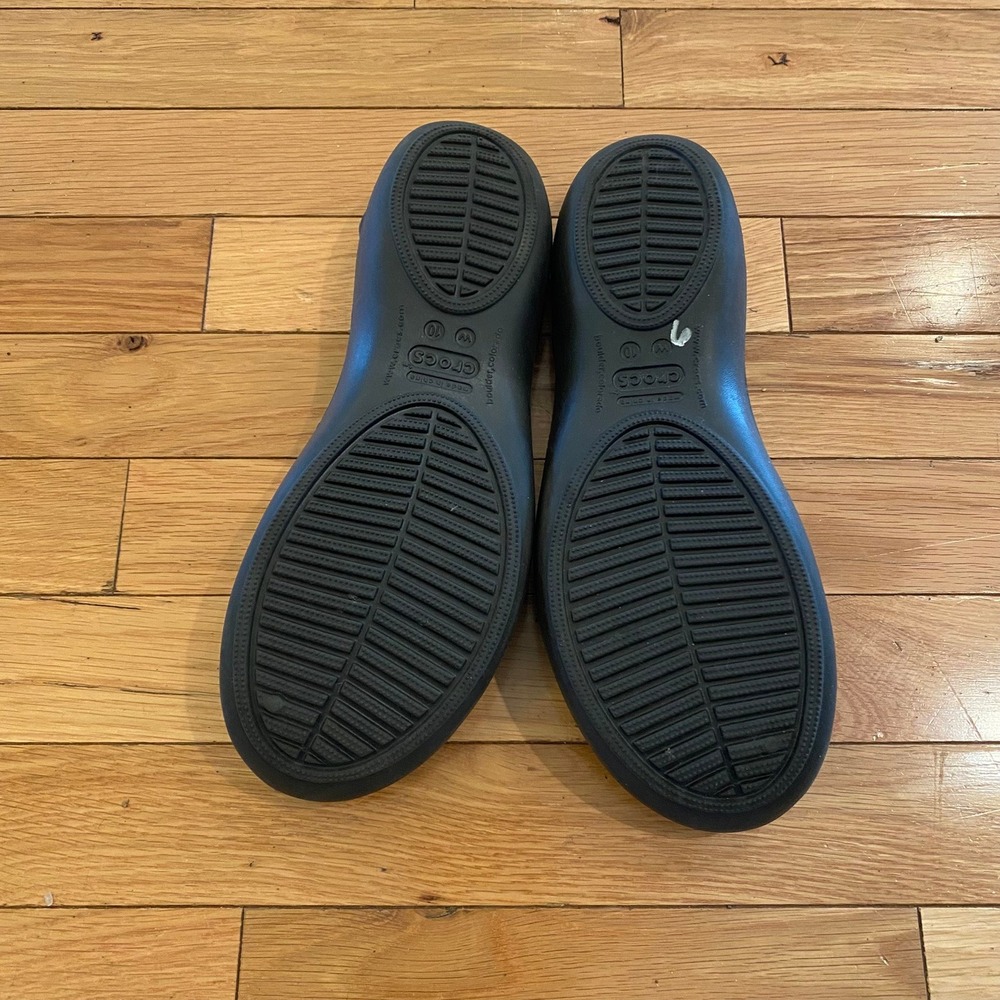 Crocs Olivia Black Slingback Ballet Flats Womens Size 10 Comfort Slip On Shoes - Picture 3 of 4